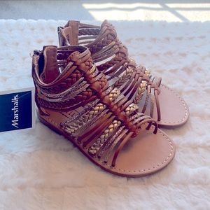 Seychelles Toddler Girl Size 9 Brown/Gold Glitter Sandals NWT